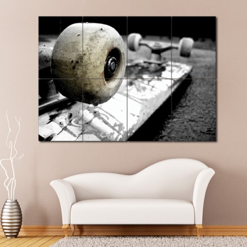 Old Skateboard Block Giant Wall Art Poster