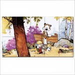 Calvin and Hobbes Sledding Block Giant Wall Art Poster