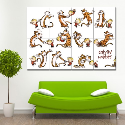 Calvin und Hobbes Tanz Wand-Kunstdruck Riesenposter 