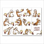 Calvin und Hobbes Tanz Wand-Kunstdruck Riesenposter 