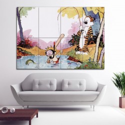 Calvin and Hobbes Fishing Block Giant Wall Art Poster (P-1418)