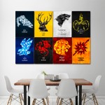 Game of Thrones-House Sigils Wand-Kunstdruck Riesenposter