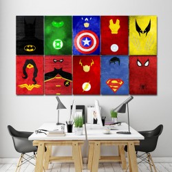 Superheroes Characters Block Giant Wall Art Poster (P-1426)