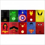 Superheroes Characters Wand-Kunstdruck Riesenposter