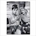 Audrey Hepburn and Marilyn Monroe Tattoo Giant Poster