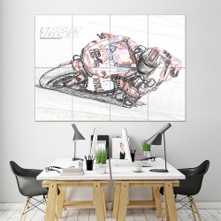 Ducati Motorcycle Bike Race Sketch Block Giant Wall Art Poster (P-1439)