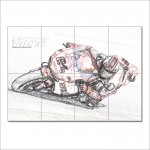 Ducati Motorcycle Bike Race Sketch Block Giant Wall Art Poster