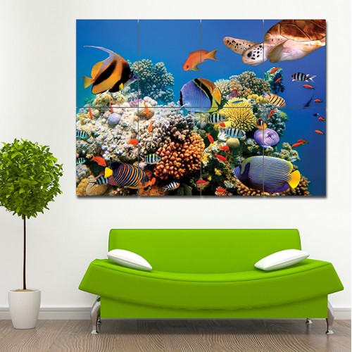 Aquarium fish Block Giant Wall Art Poster