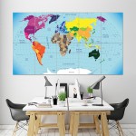 World Map  Block Giant Wall Art Poster 