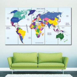 World Map #2 Block Giant Wall Art Poster (P-1462)