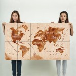 Vintage World Map  Block Giant Wall Art Poster