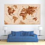 Vintage World Map  Block Giant Wall Art Poster