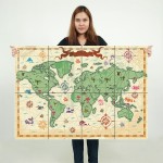 โปสเตอร์ ขนาดใหญ่ ภาพแผนที่โลก Nursery World Map