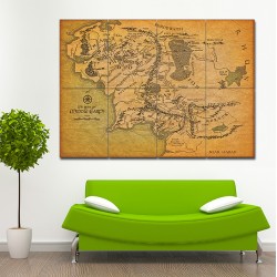 Map of Middle Earth - Lord of the Rings #2 Block Giant Wall Art Poster (P-1491)