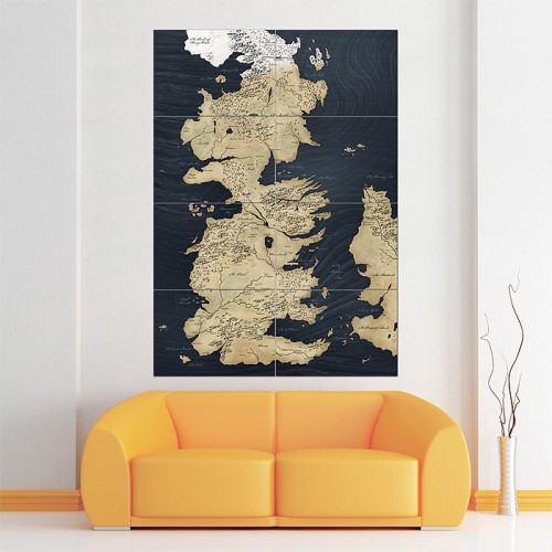 Game of Thrones World Map Block Giant Wall Art Poster