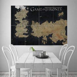 Game Of Thrones World Map of Westeros and Essos Block Giant Wall Art Poster (P-1493)