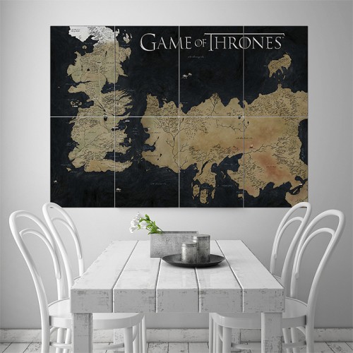 Game Of Thrones World Map Block Giant Wall Art Poster 