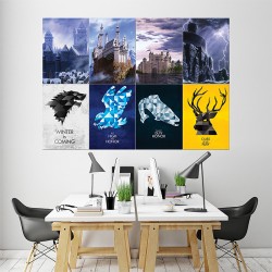 Game of Thrones Sigils Castles Block Giant Wall Art Poster (P-1499)