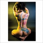 Sexy Tattoo Asian Girl Block Giant Wall Art Poster 