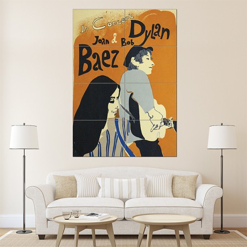 Bob Dylan and Joan Baez Concert Music Giant Art Poster 