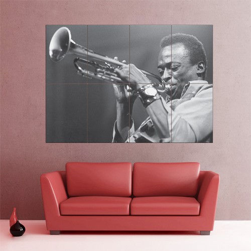 โปสเตอร์ ขนาดใหญ่ ภาพนักแต่งเพลง Miles Davis