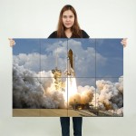 NASA spaceship taking off Block Giant Wall Art Poster 