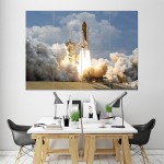 NASA spaceship taking off Block Giant Wall Art Poster 