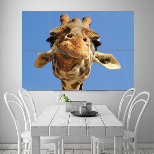 Giraffe Close Up Animal Block Giant Wall Art Poster 