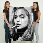 Angelina Jolie Blonde Smoking Block Giant Wall Art Poster