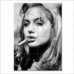 Angelina Jolie Blonde Smoking Block Giant Wall Art Poster