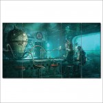 Underwater Bar Octopus Steampunk Kunstdruck Riesenposter 