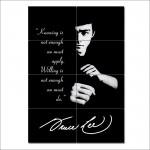 Bruce Lee Quote - Knowing is not enough Block Giant Wall Art Poster 