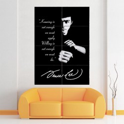 Bruce Lee Quote - Knowing is not enough Block Giant Wall Art Poster (P-1552)