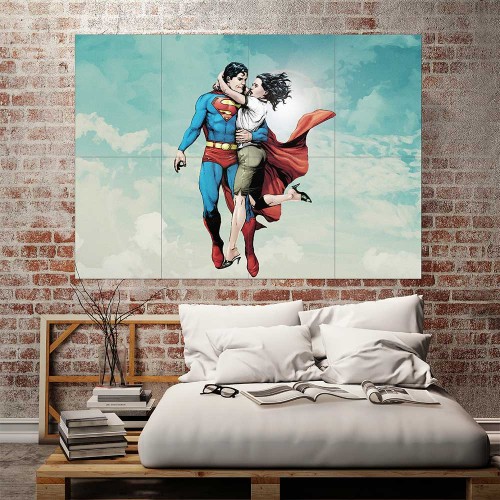 Superman and Lois Lane Block Giant Wall Art Poster