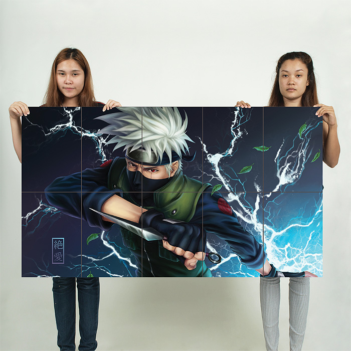 Quadro Com Moldura Kakashi Hatake - Ninja Anime Naruto em Promoção