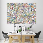 Pokemon Alle Monster  Wand-Kunstdruck Riesenposter