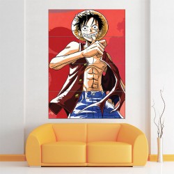 Straw Hat Pirates Monkey D. Luffy Block Giant Wall Art Poster (P-1566)