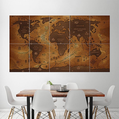 World Map Wide Wand-Kunstdruck Riesenposter 