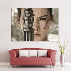 Star Wars VII The Force Awakens Rey Block Giant Wall Art Poster (P-1588)