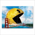 Pixels Packman Wand-Kunstdruck Riesenposter 