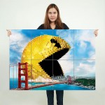 Pixels Packman Wand-Kunstdruck Riesenposter 