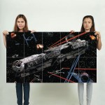 Star Wars Film Spaceships Millennium Falcon Block Giant Wall Art Poster