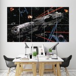 Star Wars Film Spaceships Millennium Falcon Block Giant Wall Art Poster