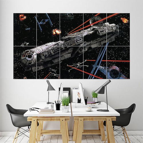 Millennium Falcon Star Wars Wand-Kunstdruck Riesenposter