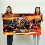 Marc Marquez Motorrad Rennen Wand-Kunstdruck Riesenposter 