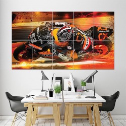 Marc Marquez Motorcycle Racing Block Giant Wall Art Poster (P-1608)