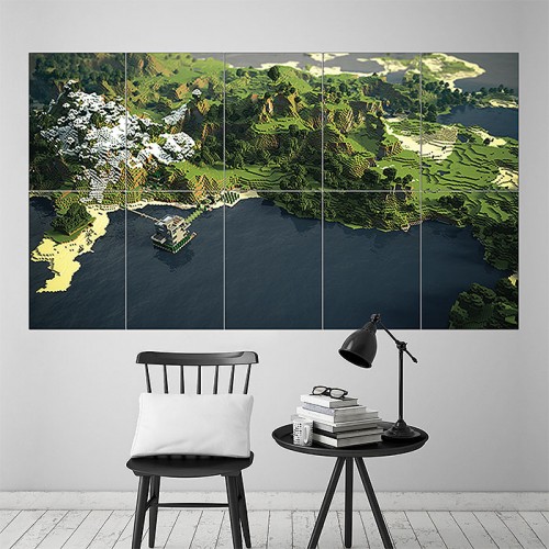 Minecraft Landscape Wand-Kunstdruck Riesenposter