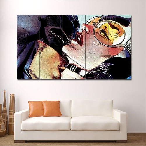 Batman kiss Catwoman Art Block Giant Wall Art Poster 