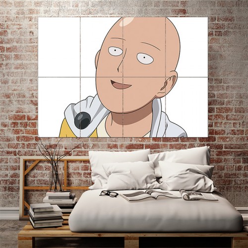 One Punch Man Saitama Anime #8 Block Giant Wall Art Poster