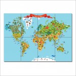  โปสเตอร์ ขนาดใหญ่ แผนที่โลกสำหรับเด็ก World Map for Kid 